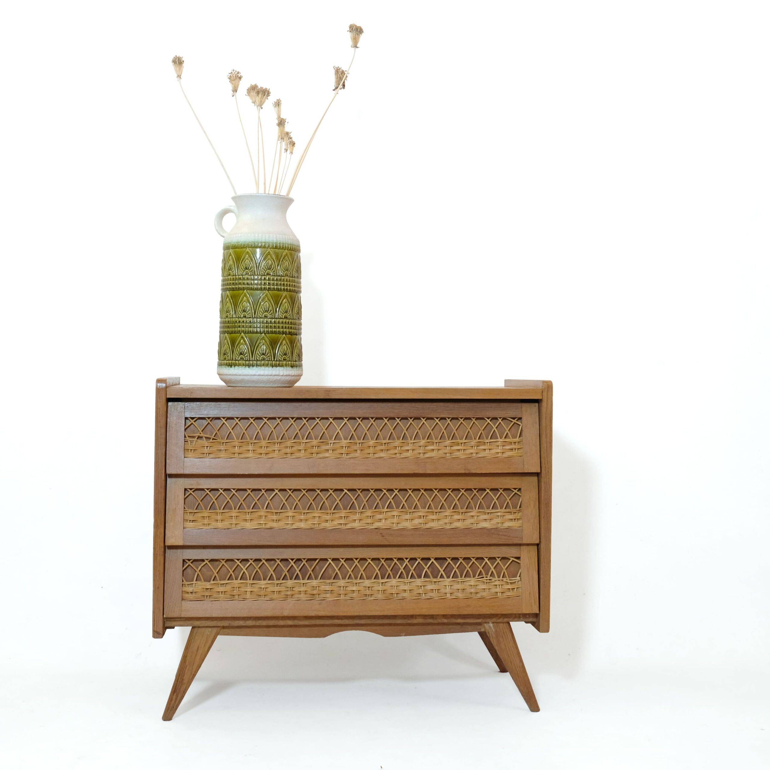 French wooden chest of drawers from the sixties.